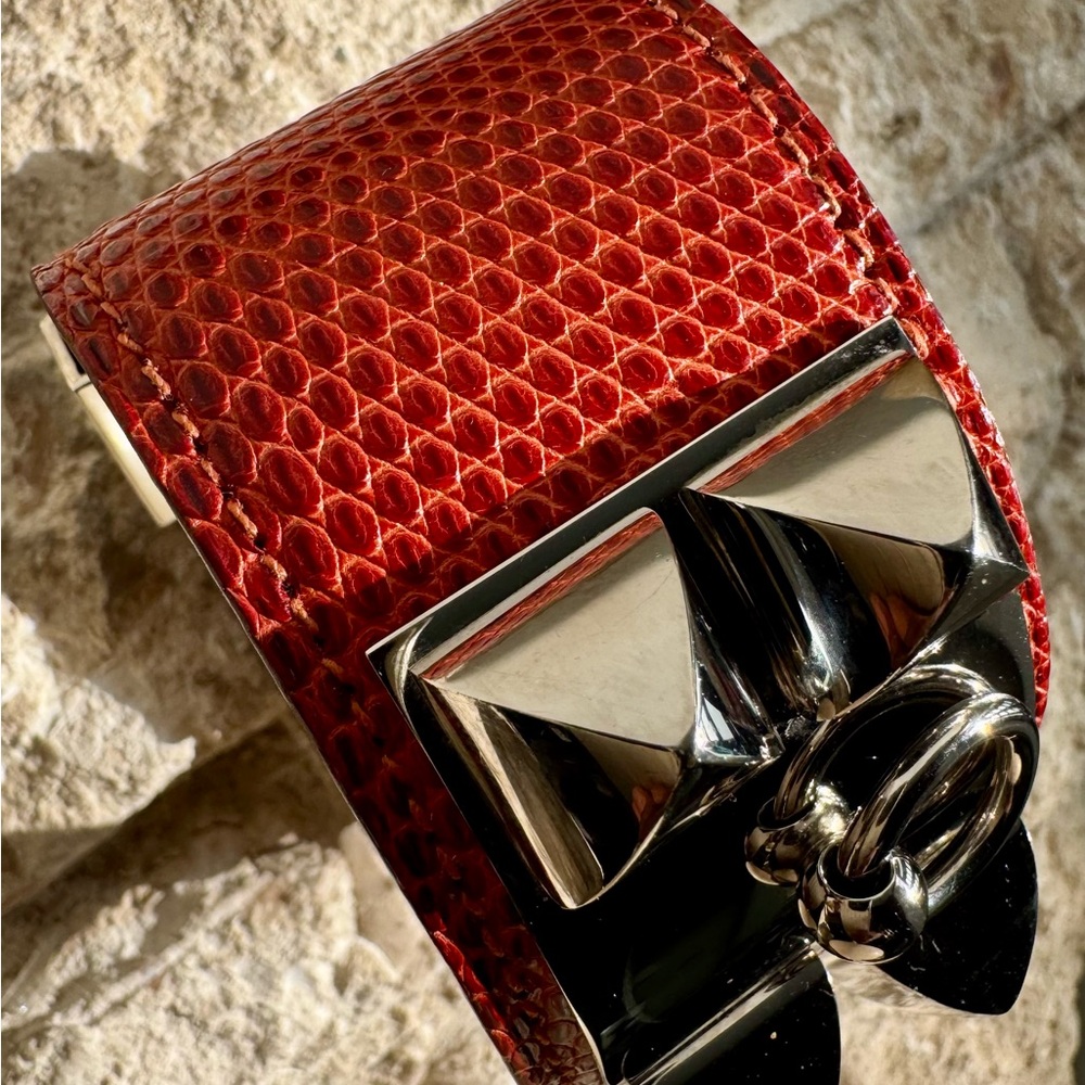 Hermes sanguine lizard collier de Chien CDC bracelet box - Picture 9 of 16